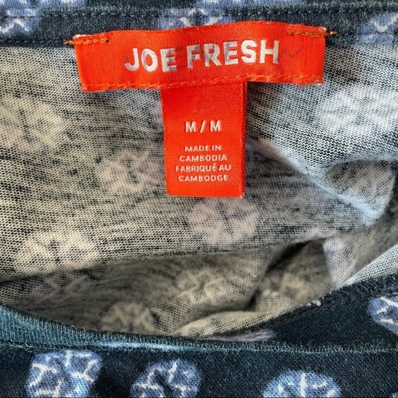 Joe Fresh Sz.M navy blue sleeveless cottagecore relaxed beachcore casual dress - Picture 6 of 8